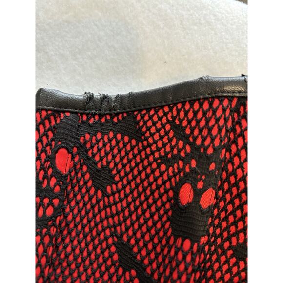 Charmian Skull Bones Red‎ Black Corset Gothic Steampunk Valentine Costume 5XL - Picture 8 of 16